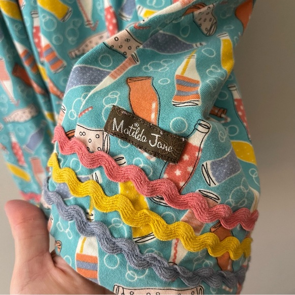 Matilda Jane Soda Lightful Teal Puff Sleeve Sundress Soda Bottle Print Size 6 - Picture 7 of 8